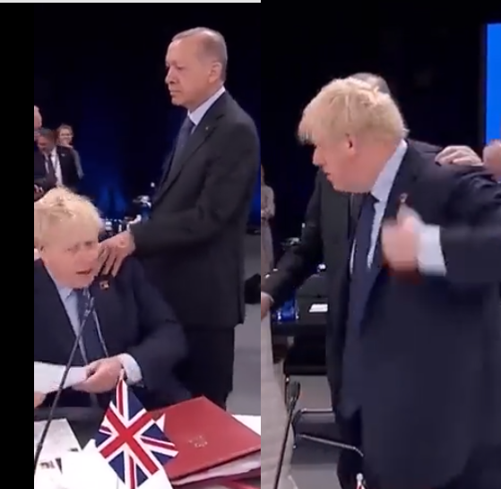 Erdoğan, Boris Johnson'ın omzunu sıktı, ilginç anlar yaşandı...