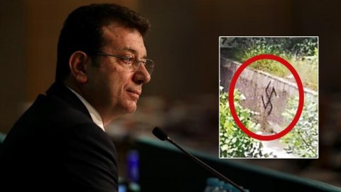 Ekrem İmamoğlu'nun aile mezarlığına 'gamalı haç' çizildi