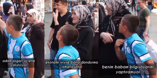 Küçük çocuk bile isyan etti: "Ekonomi iyiyse bana dondurma ısmarlasana"
