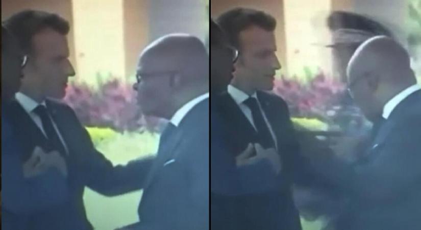 Macron dokundu, Bakan omzunu silkeledi: O anlar viral oldu!
