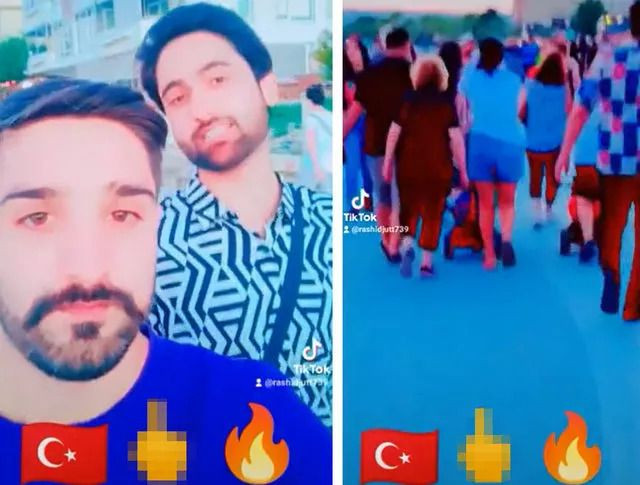 Pakistanlı sapıktan kadınlara taciz! Türk bayrağı ile hareket çekti!