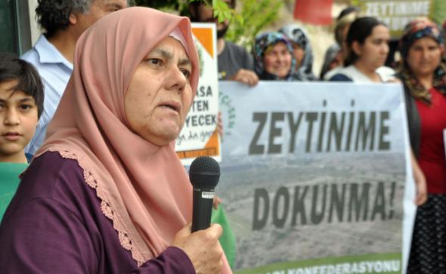 Köylülerden 'Zeytinime dokunma' protestosu