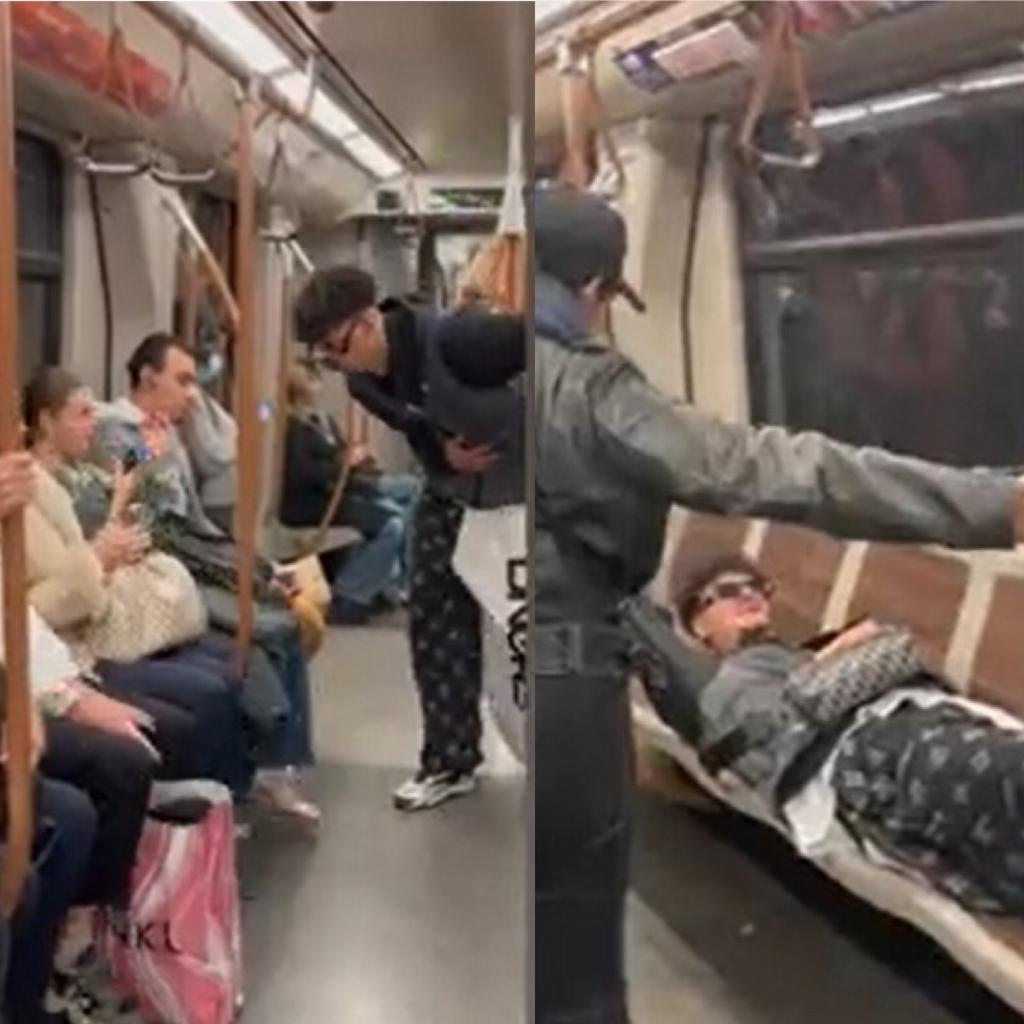 Uyanık genç, metroda böyle yer kaptı