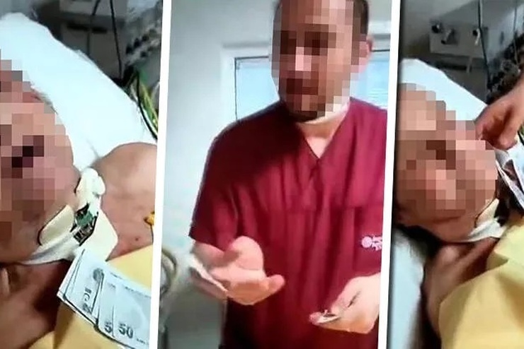 Hastanede skandal görüntüler! Yaşlı hastaya yapmadıkları kalmadı!