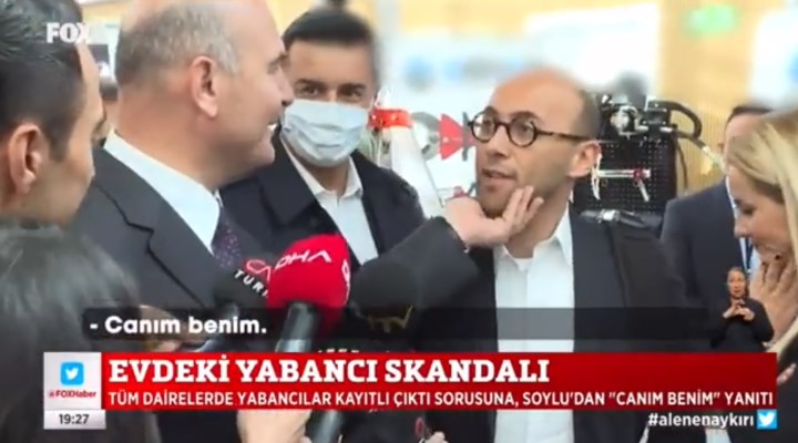 Soylu, Fox TV muhabirinin sorusuna böyle yanıt verdi: "Canım benim"