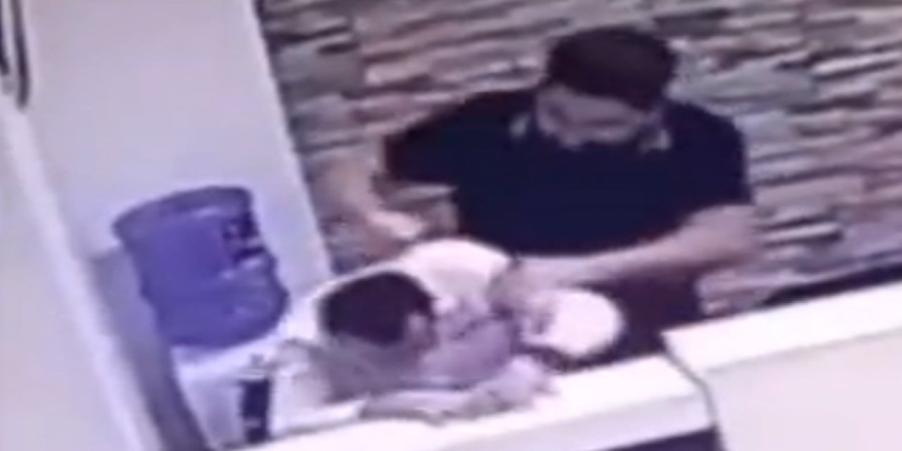 Karısına mesaj atan güvenlikçiyi dövdü! Dayak anı kameralarda