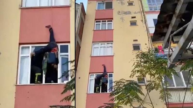 Hayrete düşüren olay! 72 yaşındaki adam havada asılı kaldı