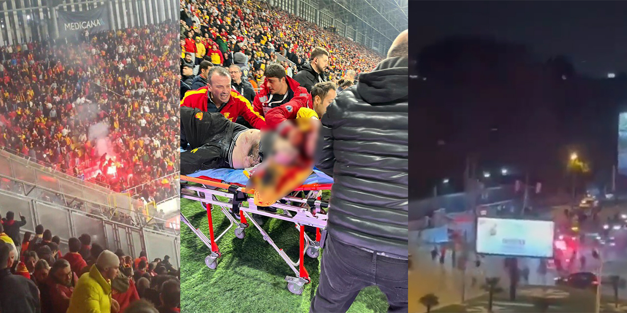 Göztepe-Altay derbisinde kan döküldü! Saha, tribünler ve stat dışı savaş alanına döndü