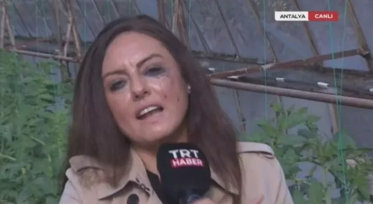 TRT muhabirinin canlı yayında zor anları