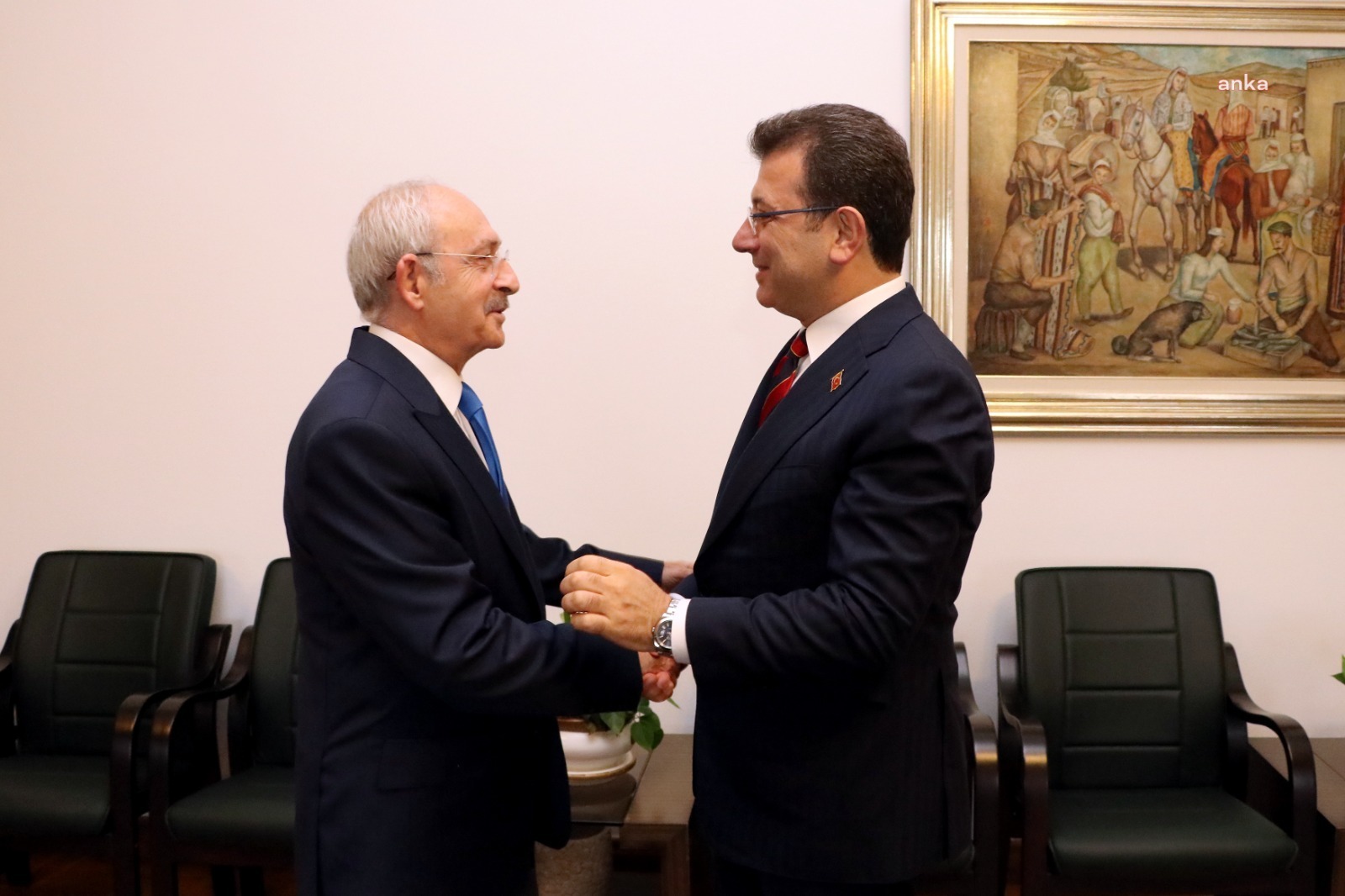 Kılıçdaroğlu, İmamoğlu'nu Meclis'teki makamında kabul etti