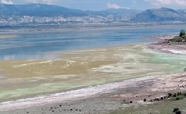 Burdur Gölü'nde korkutan manzara!