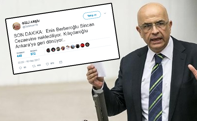 Troller bombayı patlattı: Berberoğlu Sincan'a mı naklediliyor?