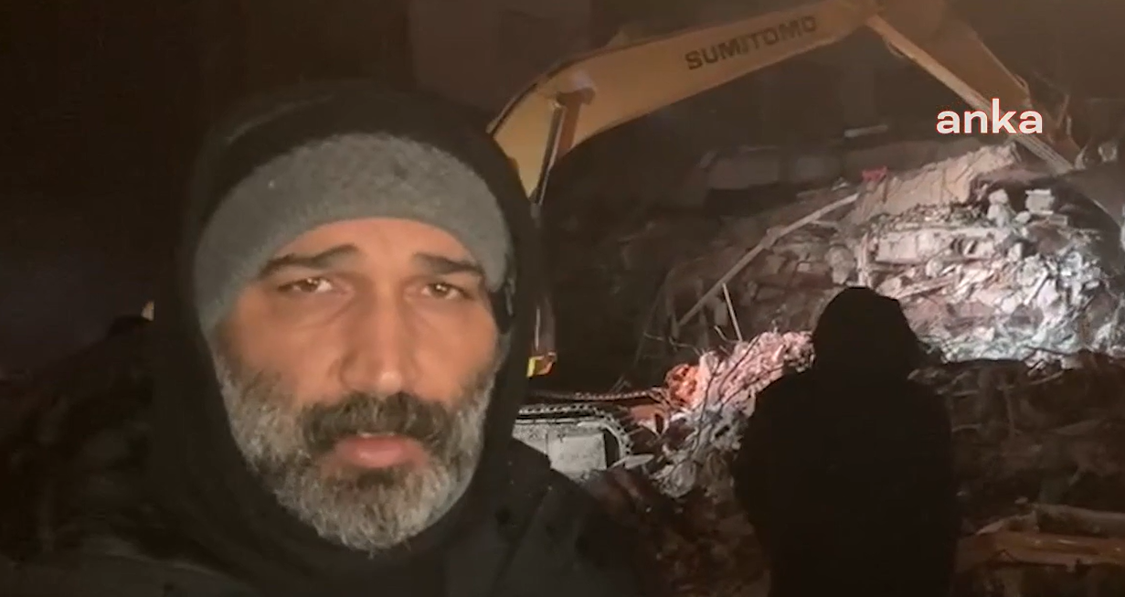 TİP'li Barış Atay, Hatay'da göçüğün önünde konuştu: "O AFAD Başkanı da Cumhurbaşkanı da..."