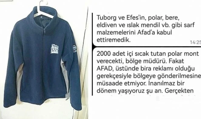 Üzerinde bira markası logosu var diye AFAD, polar bağışlarını kabul etmedi