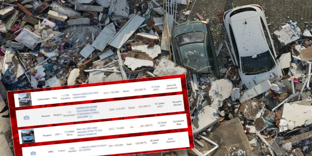 Depremden sonra Sahibinden.com’daki ikinci el araba ilanları şaşırttı!