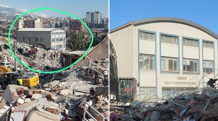 Tüm çevresi yıkıldı! Kahramanmaraş İnşaat Mühendisleri Odası binası ayakta kaldı