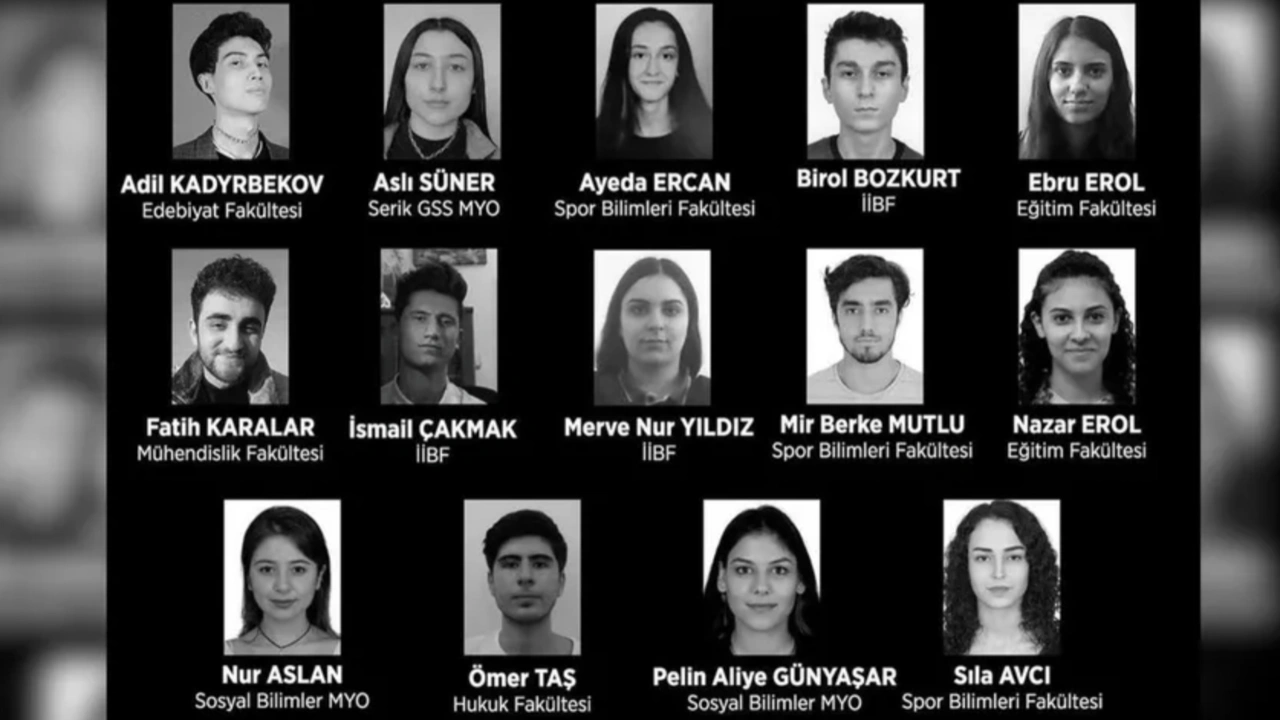 Depremde Akdeniz Üniversitesi'nden 14 öğrenci hayatını kaybetti
