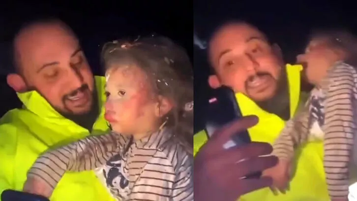 Arama-kurtarma personelinin kucağında video çektiği Azra hayatını kaybetti