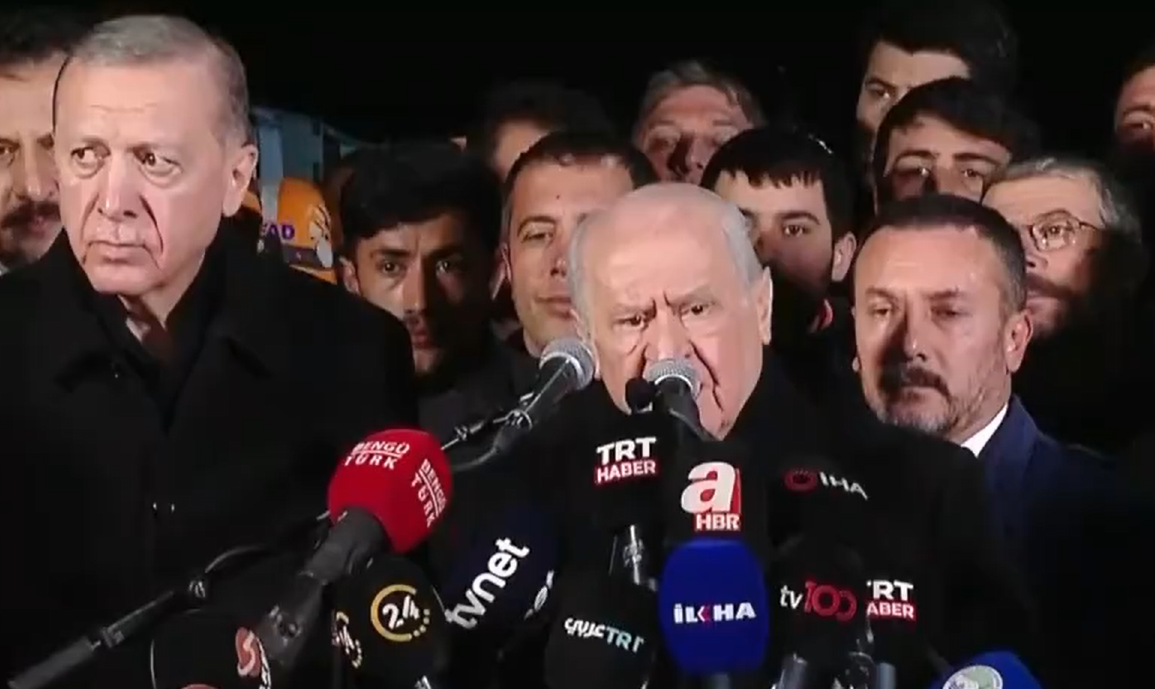 Devlet Bahçeli, depremin merkez üssü Kahramanmaraş'ta konuştu: "Bu büyük felaket, içinde sır olan bir olay gibi geliyor bana"