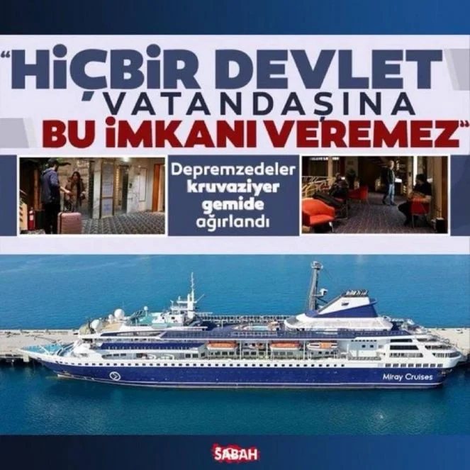 Yandaş Sabah Gazetesi'nden tepki çeken haber! Sanki depremzedeler tatile gitti!