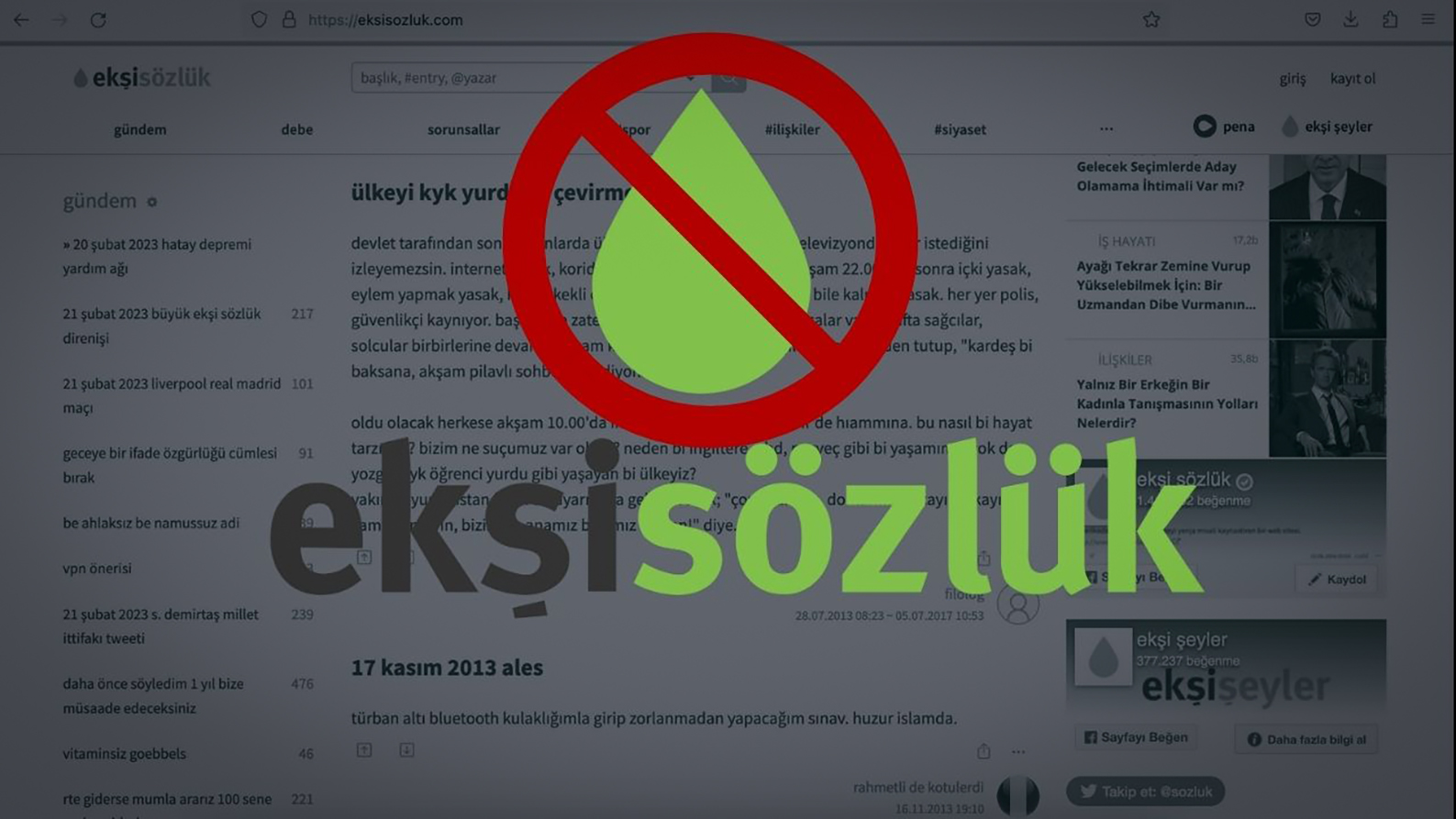 Ekşi Sözlük'ün neden kapatıldığı belli oldu!