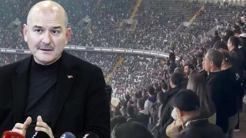 Soylu, 'hükümet istifa' sloganlarının atıldığı tribünleri hedef aldı: "Mesaimizi bölmek isterlerse rahat böleriz. Hodri meydan"