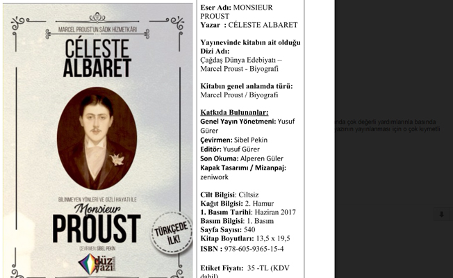 Ünlü Edebiyatçı Marcel Proust'un bilinmeyen hayatı Türkçe'ye kazandırıldı
