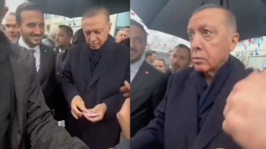 Erdoğan yine para dağıttı! Elindeki paraya uzanan vatandaşa 'ayıp' diyerek tepki gösterdi