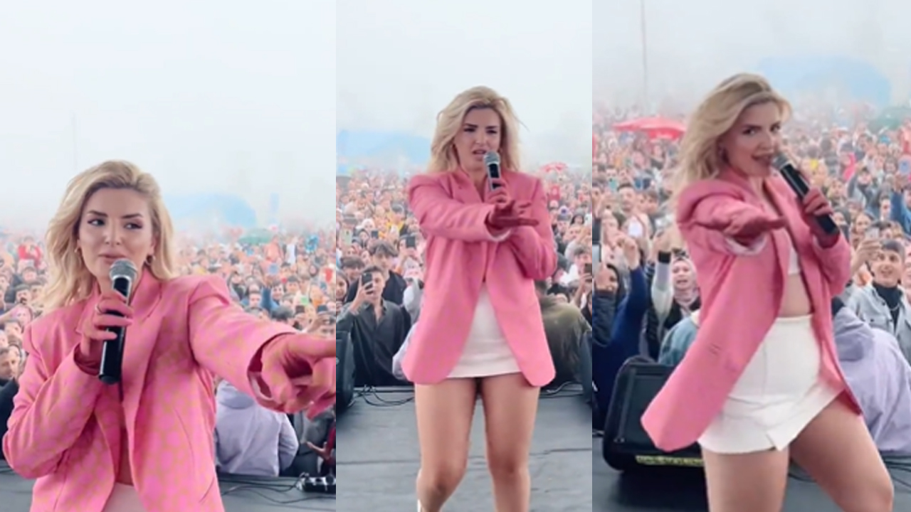 TikTok'çu Begüm Polat, konserde muhalefete sataştı