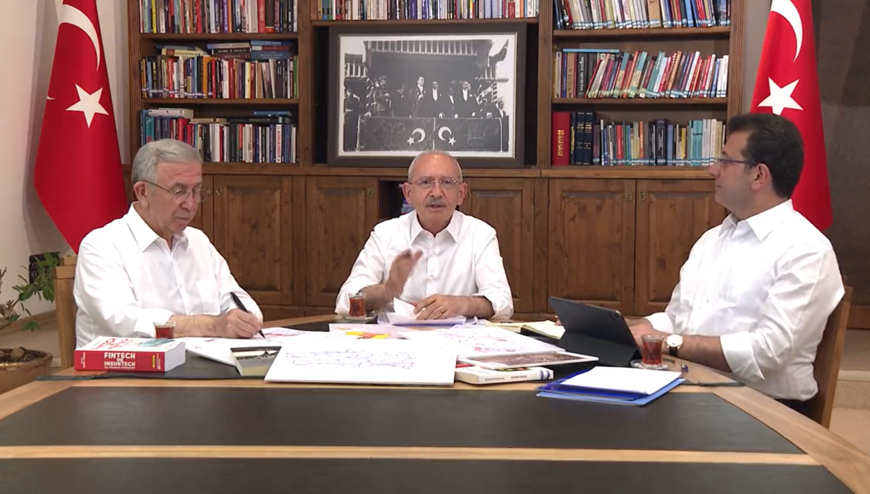 Kılıçdaroğlu, Mansur Yavaş ve Ekrem İmamoğlu ile aynı masada! Yeni video: "Yiğitlerim"