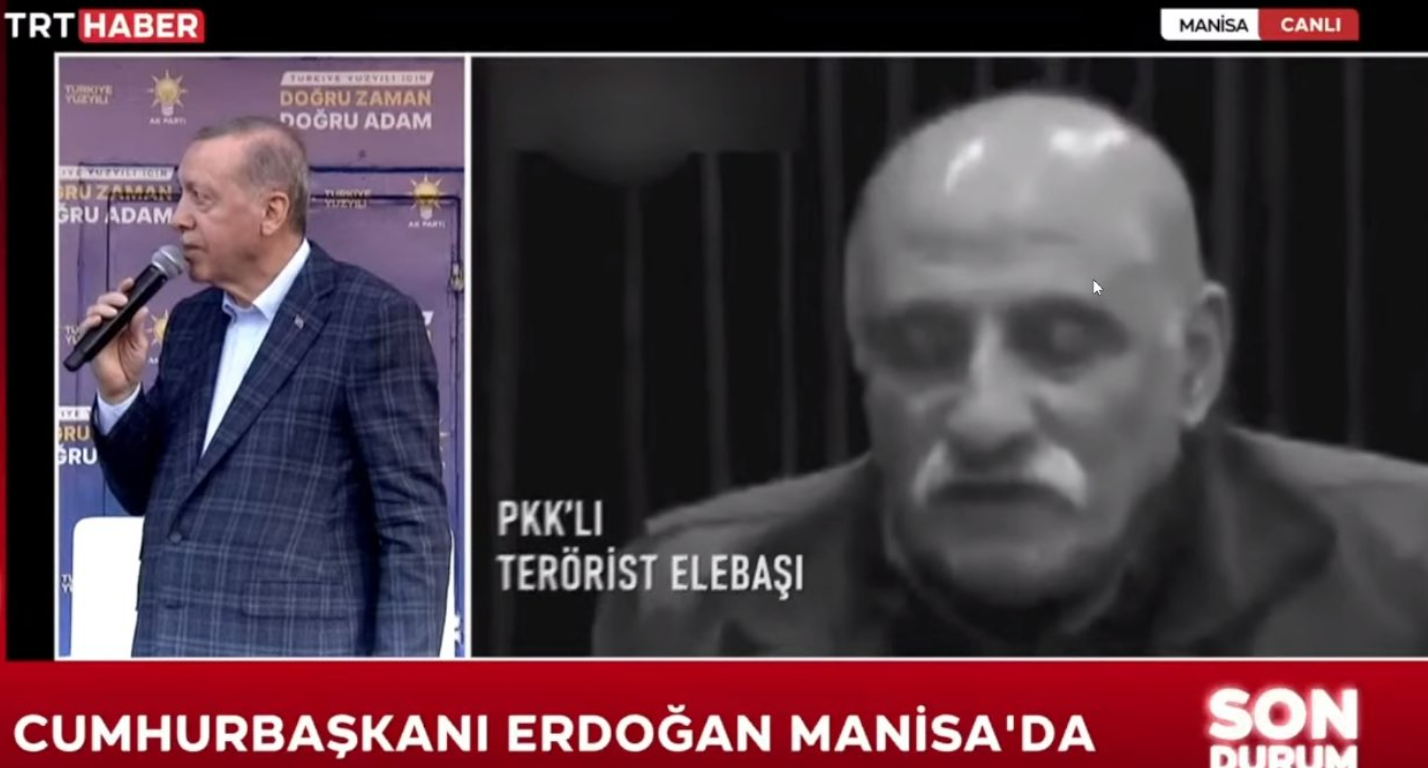 TRT'de skandal terör propagandası! Erdoğan'ın mitinginde canlı canlı gösterdiler