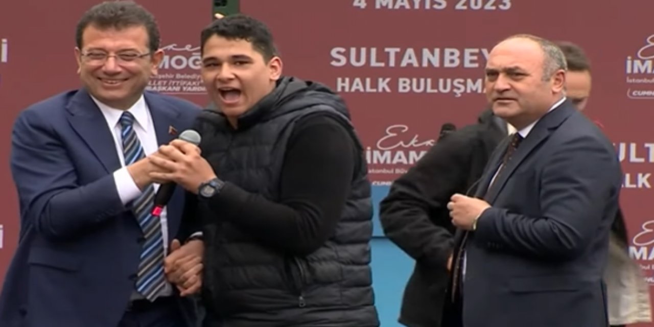 İmamoğlu'ndan mikrofonu alan gence: "Kerata yakacak burayı, başına iş alacak..."
