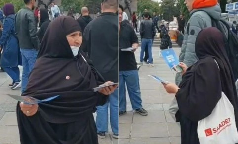 Kızılay yöneticisinden Kılıçdaroğlu için oy isteyen Saadetli kadına ağır sözler: "Allah seni helak etsin"