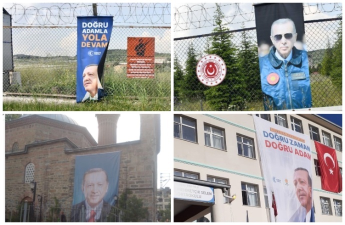 Erdoğan’ın afişleri şimdi de kışlaya asıldı