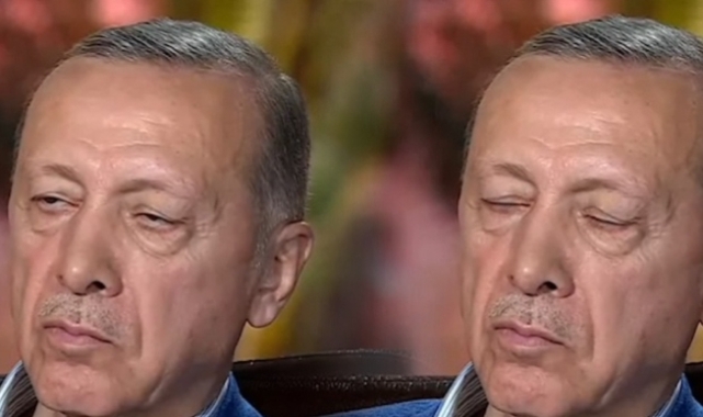 Erdoğan canlı yayında uyudu