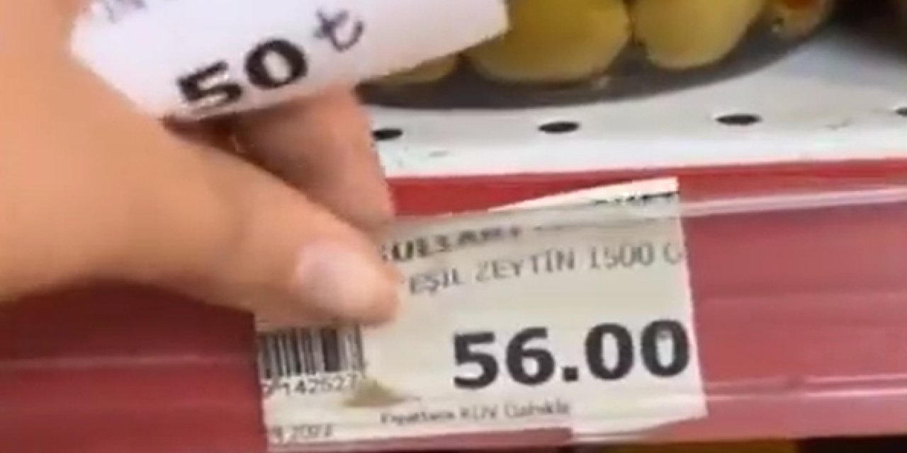 Market çalışanı Mehter marşı eşliğinde etiket değiştirdi