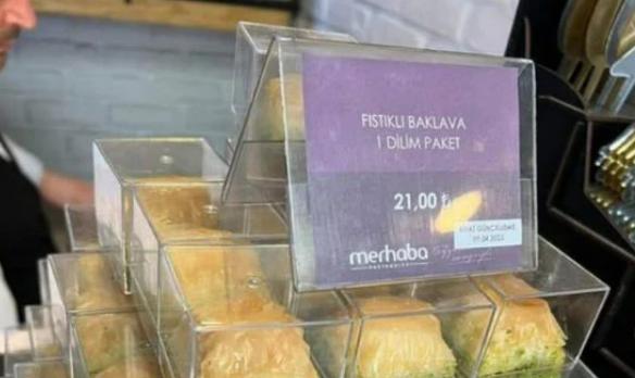 1 dilim baklavanın fiyatı sosyal medyayı salladı