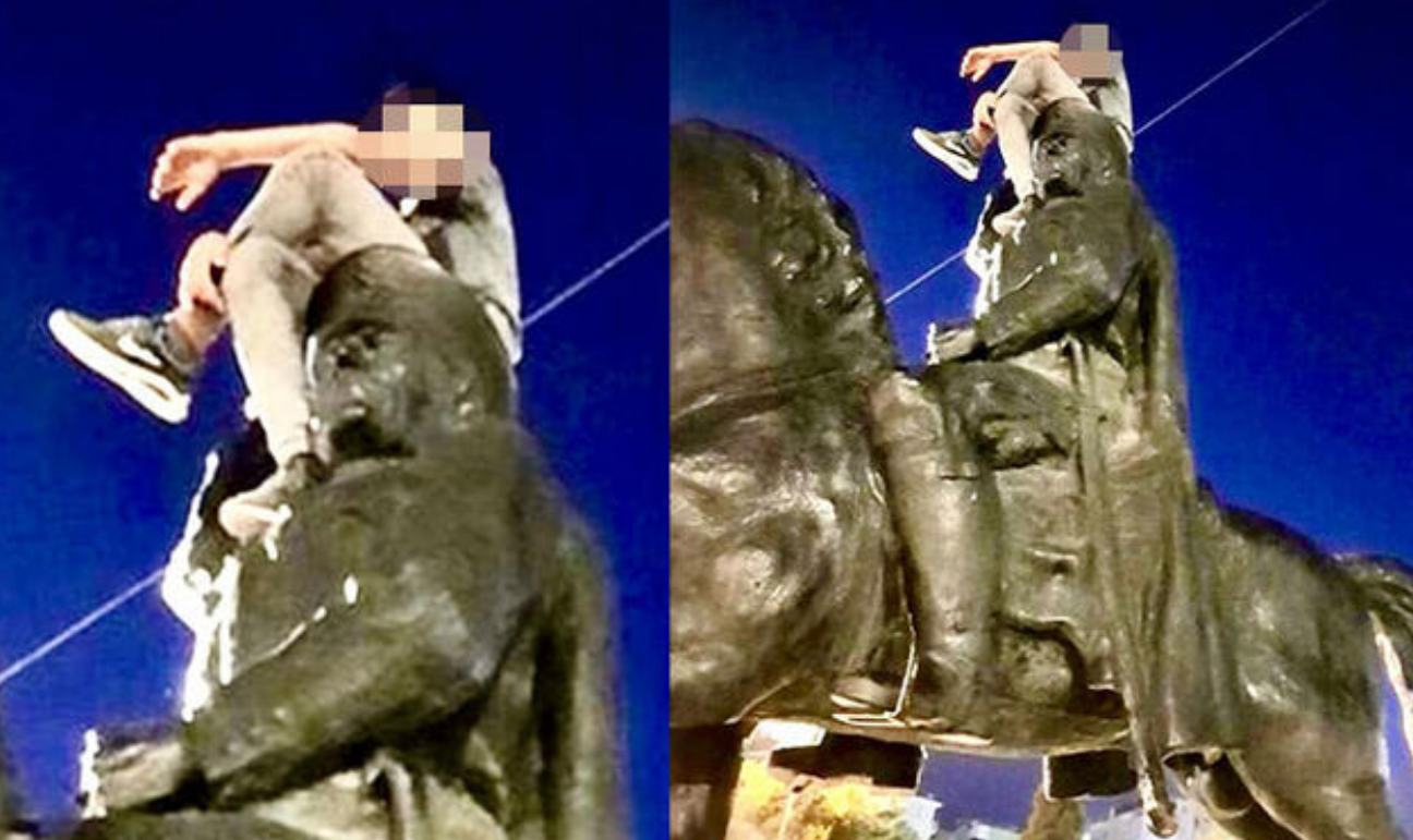 CHP'den Şanlıurfa'da Atatürk Heykeli’nin tepesine çıkan şahısla ilgili sert açıklama: "'13 yaşındaki Suriyeli çocuk' diyerek geçiştirilemez!"