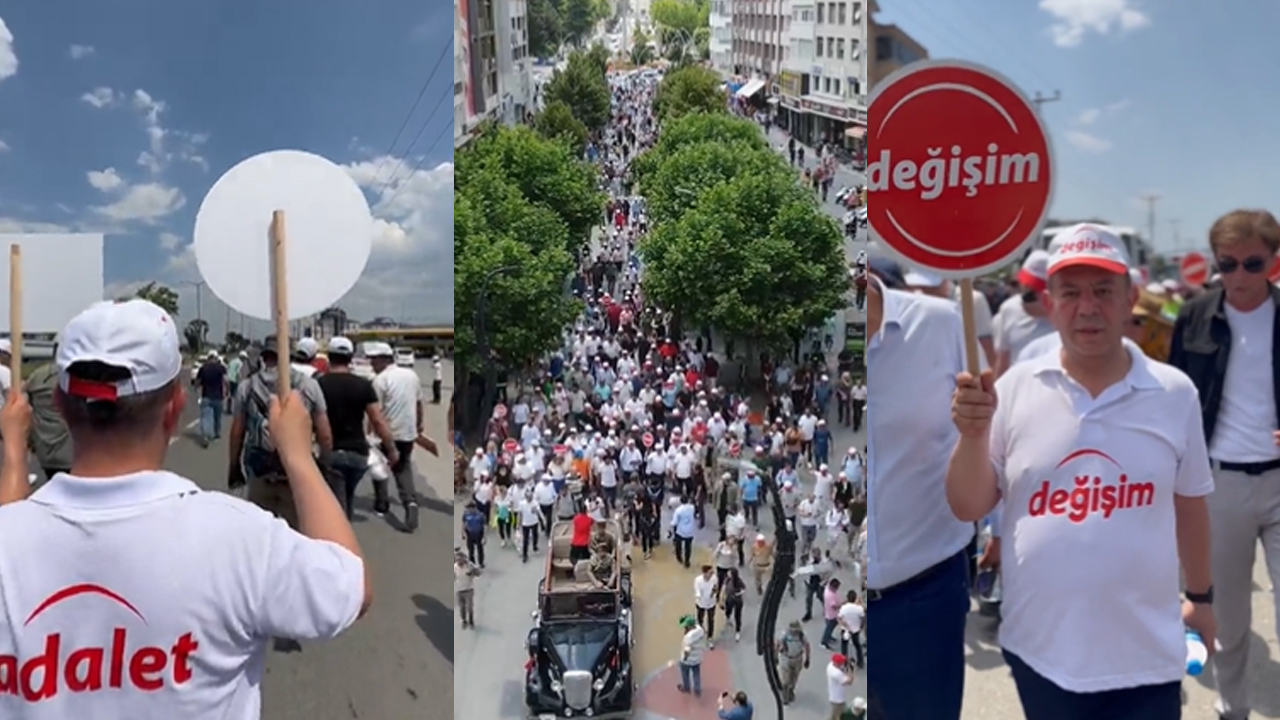 Tanju Özcan'ın yürüyüşünden ilk görüntüler