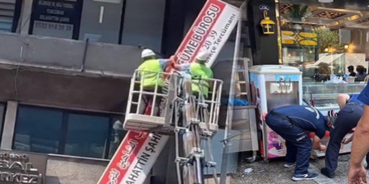 İzmir Basmane'de Arapça tabela operasyonu! Tek tek sökülüyorlar