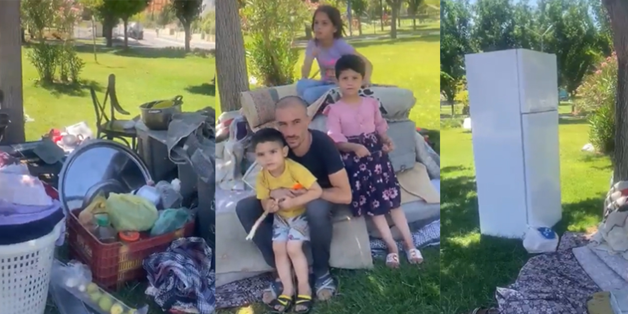 Şanlıurfa'da kirasını ödeyemeyen kiracı, ev sahibi tarafından eşyalarıyla birlikte dışarı atıldı