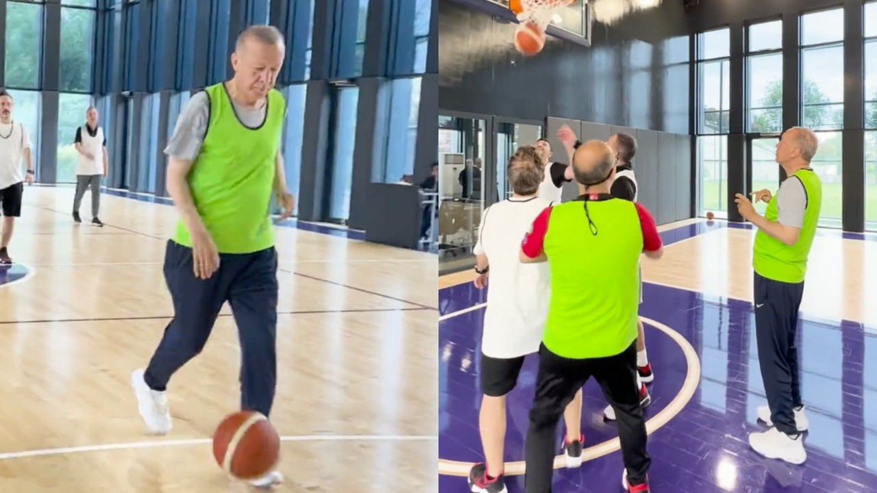 Erdoğan'ın taklidini yapan gençten yeni video! Cumhurbaşkanı basketbol videosunun kamera arkası