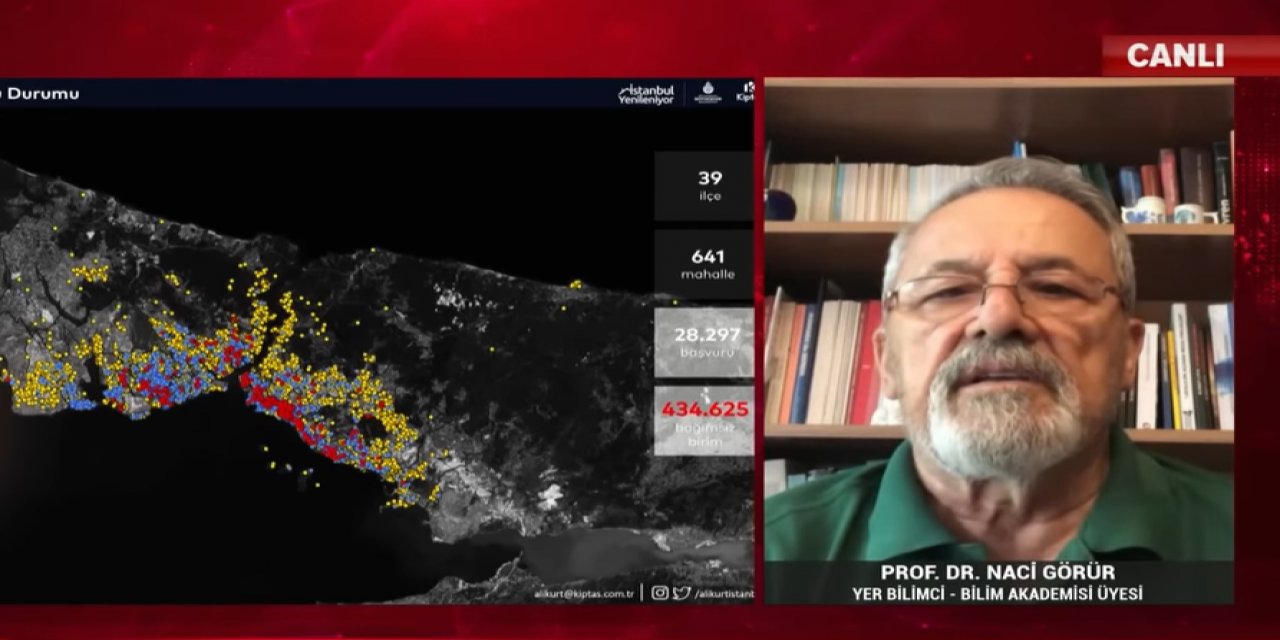 Naci Görür, İstanbul'un depremde en riskli bölgelerini canlı yayında açıkladı