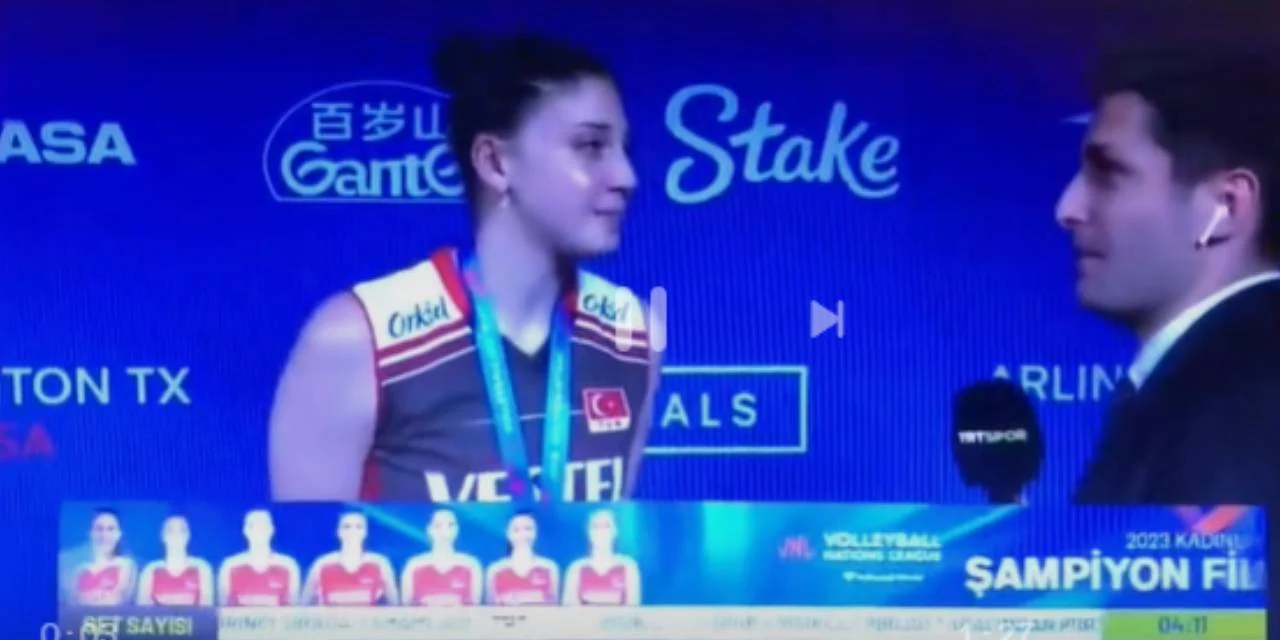 Milli voleybolcu İlkin Aydın'ın TRT muhabiri ile ilginç diyaloğu: Nasıl bir soru bu?