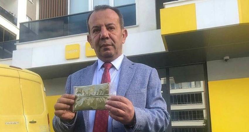 Tanju Özcan HDP’ye bir kilo kına gönderdi: "Görünür bir yere sürmedikleri kesin"