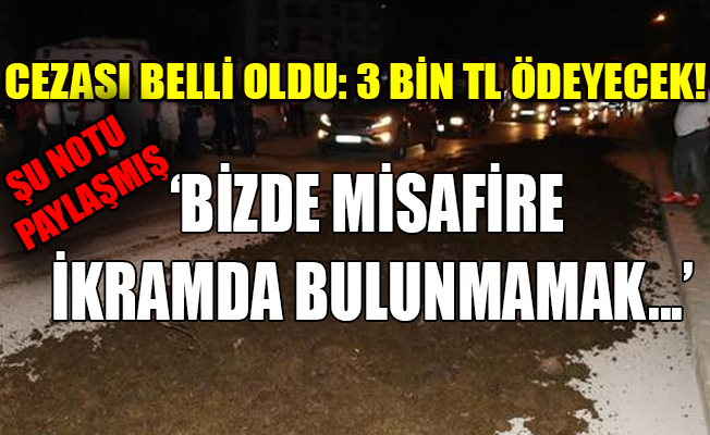 Adalet kampını pislettikten sonra şu notu yazmış