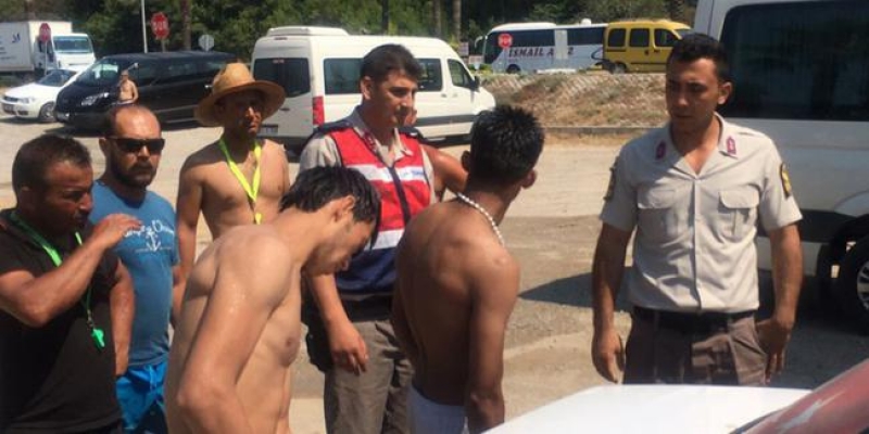 Plajda küçük kıza taciz iddiasında 5 Suriyeli yakalandı