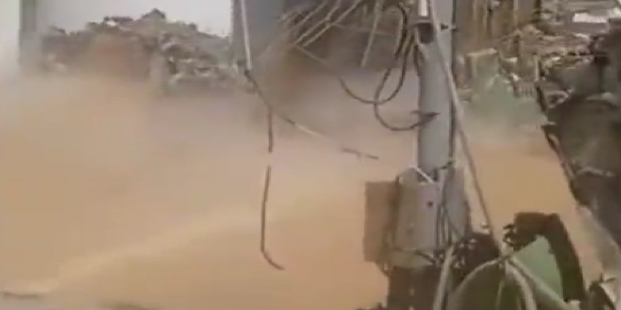 Kocaeli'deki patlamanın olay yeri görüntüleri ortaya çıktı! Ortalık savaş alanı gibi