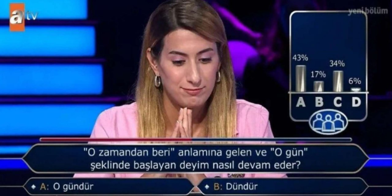 Kim Milyoner Olmak İster'e damga vuran soruyu seyirciler bilemeyince...