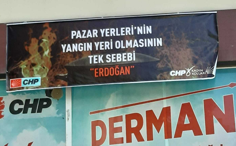 Havalar sıcak, pazar yerleri yangın yeri